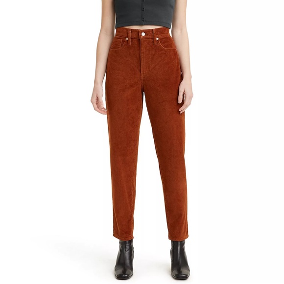 Levi's® Women’s High-Waisted Corduroy Mom Jeans in Mahogany Cord Size 27 - Picture 1 of 5